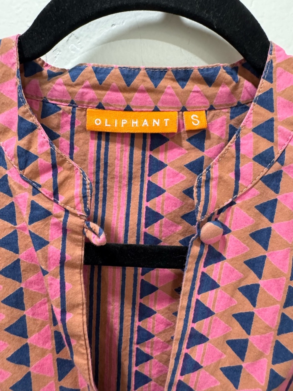Oliphant Mandarin Balloon Blouse Top Tribal Boho Flowy Small *Button FLAW - Picture 5 of 16